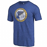 Men's St. Louis Blues Rinkside 1967 1978 Distressed Throwback Logo Tri Blend T-Shirt Royal FengYun,baseball caps,new era cap wholesale,wholesale hats